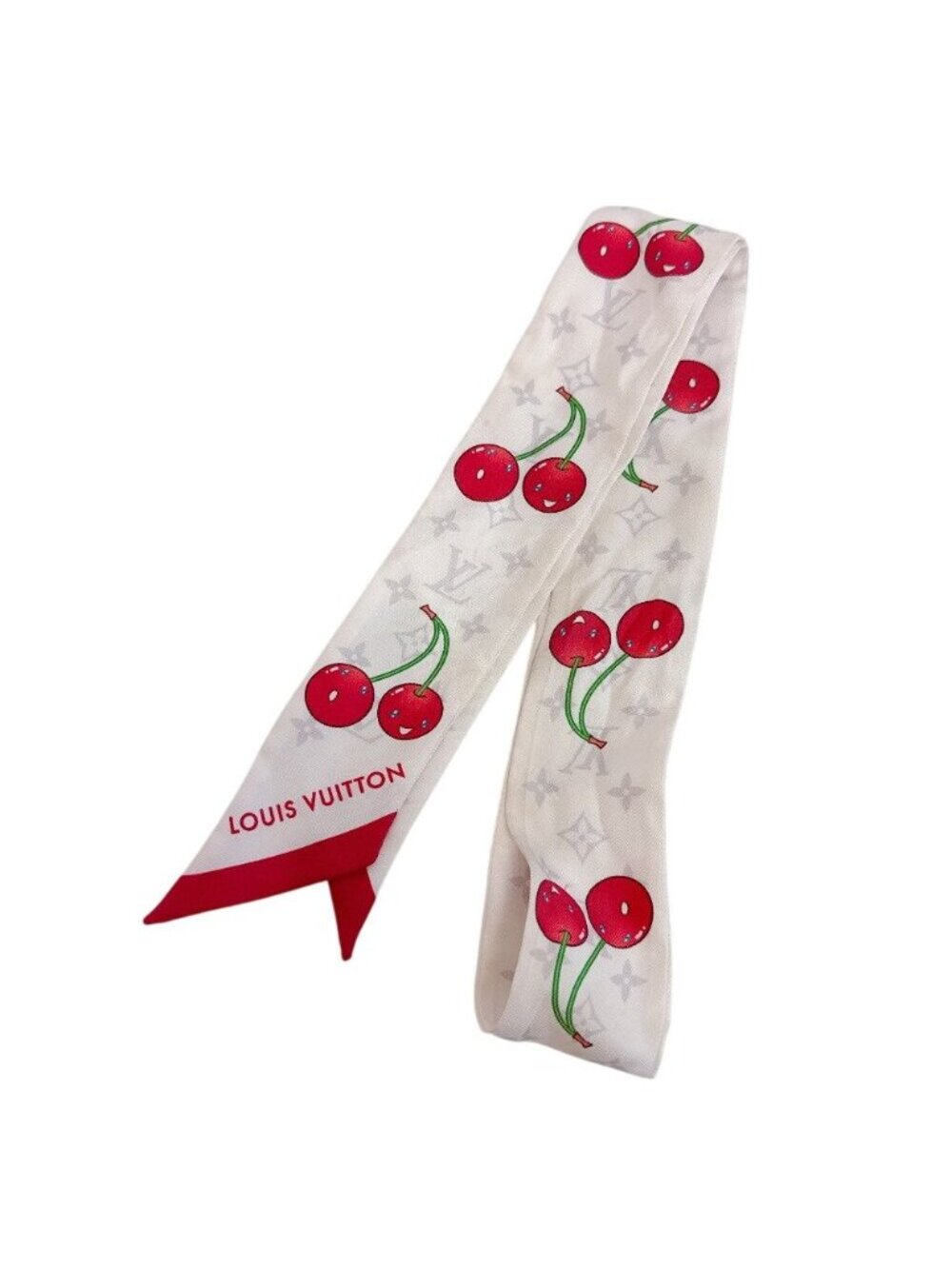 Louis Vuitton Takashi Murakami LV TM Bandeau BB Monogram Cherry Scarf